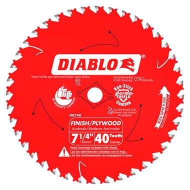 Diablo Tools 7-1/4" x 40 Tooth Finish Saw Blade, large image number 0