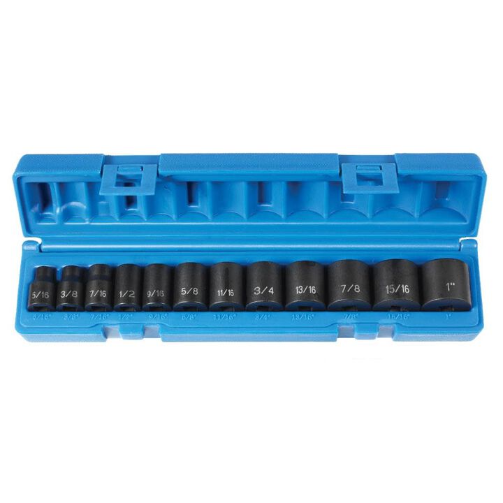 Grey Pneumatic 3/8in Drive Standard Length Impact Set, large image number 1