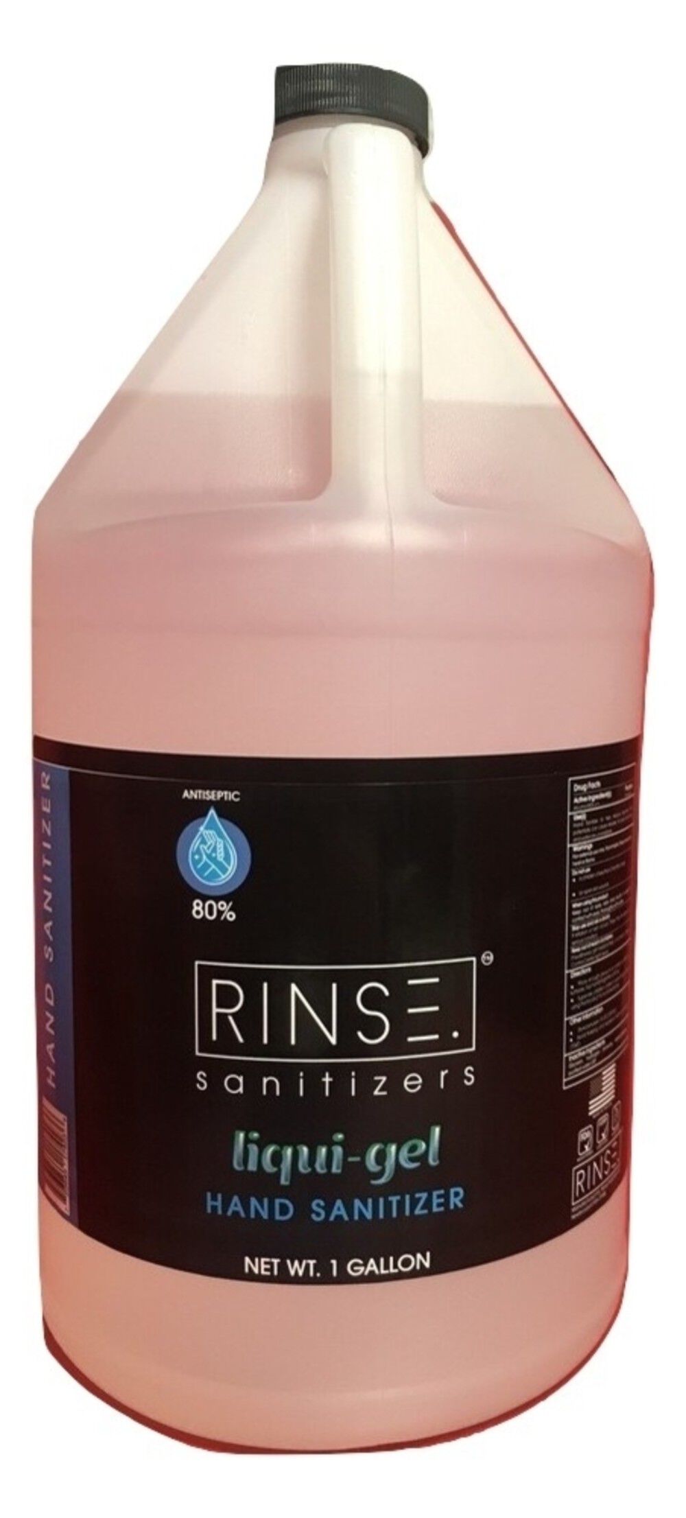 Rinse Sanitizer Liquid Gel 80% Alcohol 1 Gallon with Pump, large image number 2