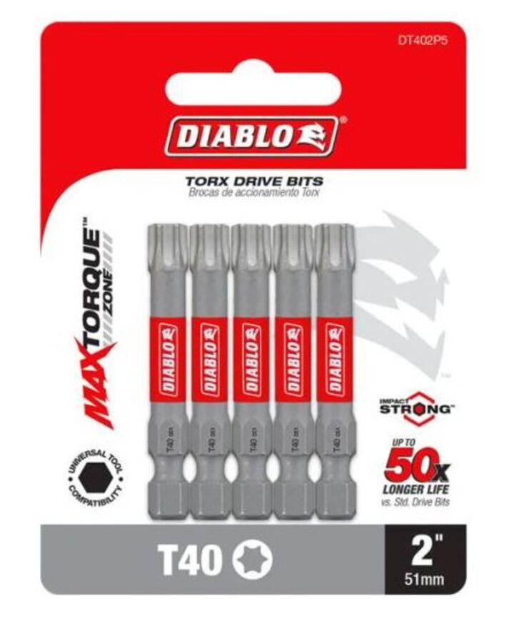 Diablo Tools 2 Inch #40 Torx Drive Bits 5 Pack
