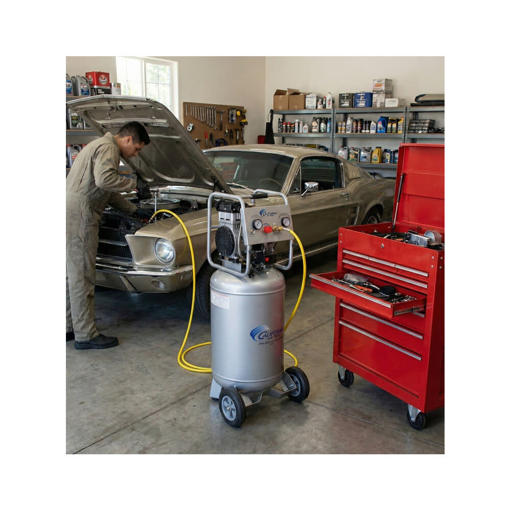 California Air Tools Ultra Quiet Oil-Free Corded 2HP 10 Gallon Steel Tank Air Compressor, large image number 10