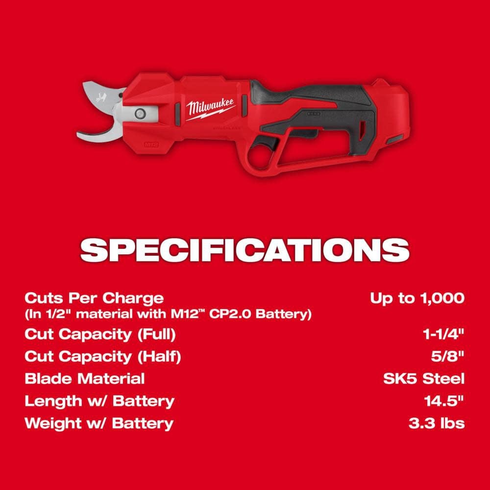 Milwaukee electric pruning hot sale shears