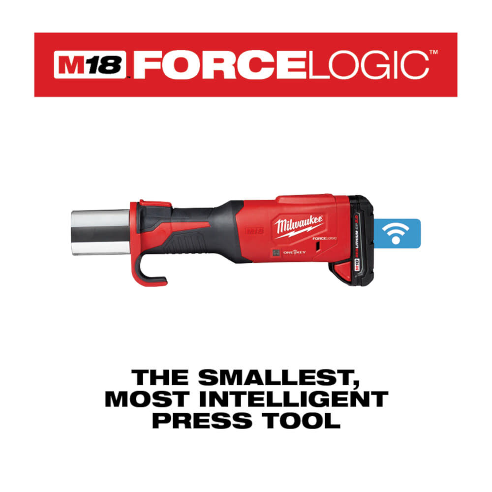 Milwaukee M18 FORCE LOGIC Press Tool with ONE-KEY & 1/2 Inch-2 Inch CTS Jaws & 2-1/2 Inch - 4 Inch CTS-V Pivoting Press Ring Kit Bundle, large image number 5