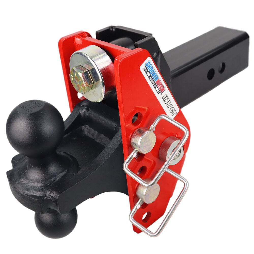 Shocker Hitch Impact 14K 2 1/2 Inch Cushion Hitch & Black Combo Ball Mount with 2 Inch & 2 5/16 Inch Hitch Balls, large image number 1