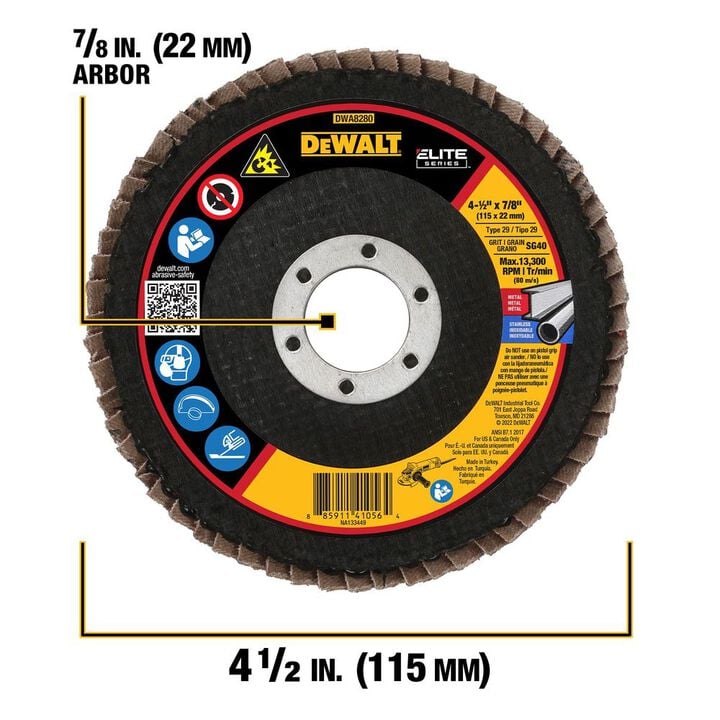 DEWALT 4-1/2in X 7/8in 40G T29 XP CERAMIC FLAP DISC, large image number 3