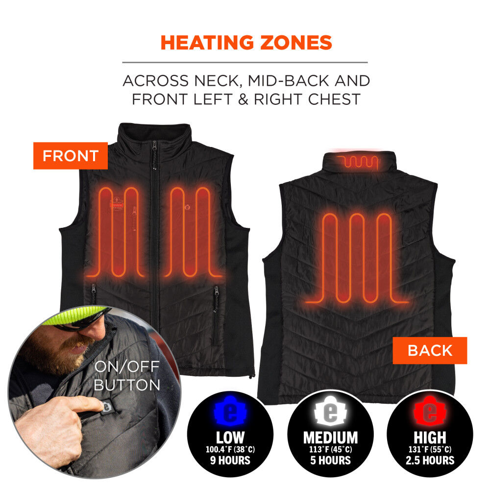 Ergodyne N-Ferno 6495 Rechargeable Heated Vest with Battery, large image number 3