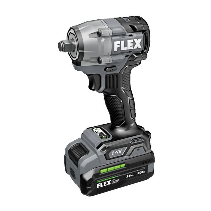 FLEX 24V Cordless 1/2 Inch Compact Impact Wrench Stacked Lithium Kit, large image number 2