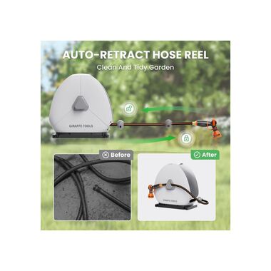Giraffe Tools 1/2 Inch x 82 Foot Light Grey Garden Hose Reel, large image number 1