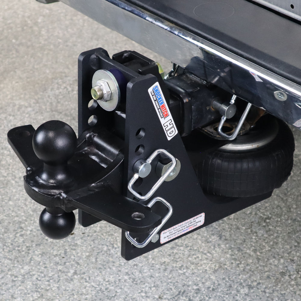 Shocker Hitch HD 20K Max Black 2 1/2 Inch Air Receiver Hitch & Black Combo Sway Bar Tab Ball Mount 2 Inch & 2 5/16 Inch Hitch Balls, large image number 2
