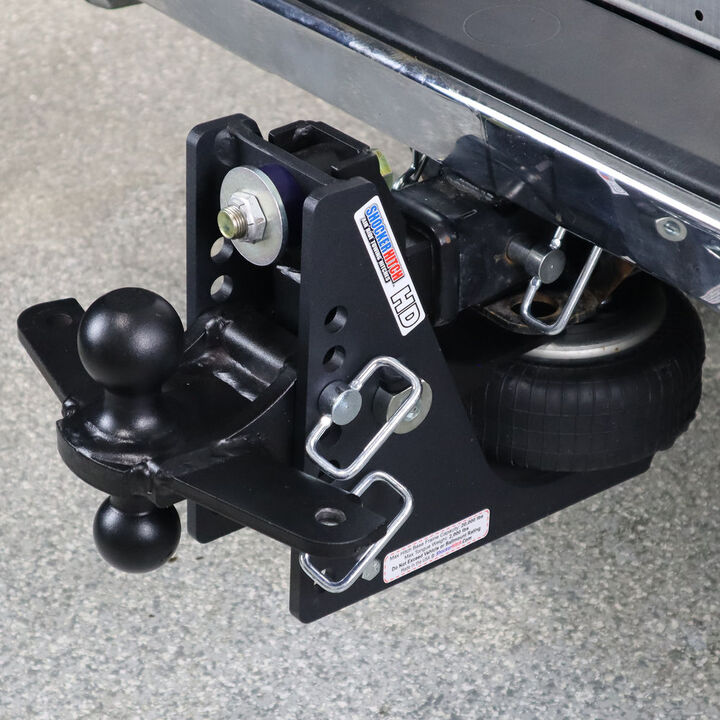Shocker Hitch HD 20K Max Black 2 1/2 Inch Air Receiver Hitch & Black Combo Sway Bar Tab Ball Mount 2 Inch & 2 5/16 Inch Hitch Balls, large image number 1