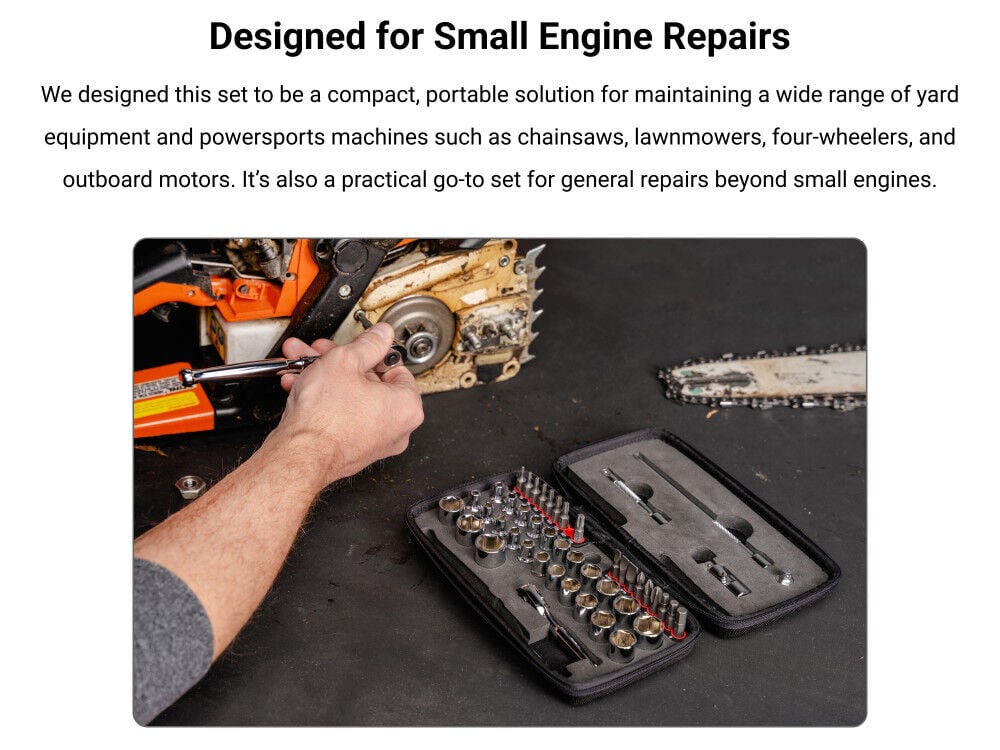 Tekton 1/4 Inch 6 Point Small Engine Repair Kit, Ratchet and Case, 50 Pieces, large image number 3