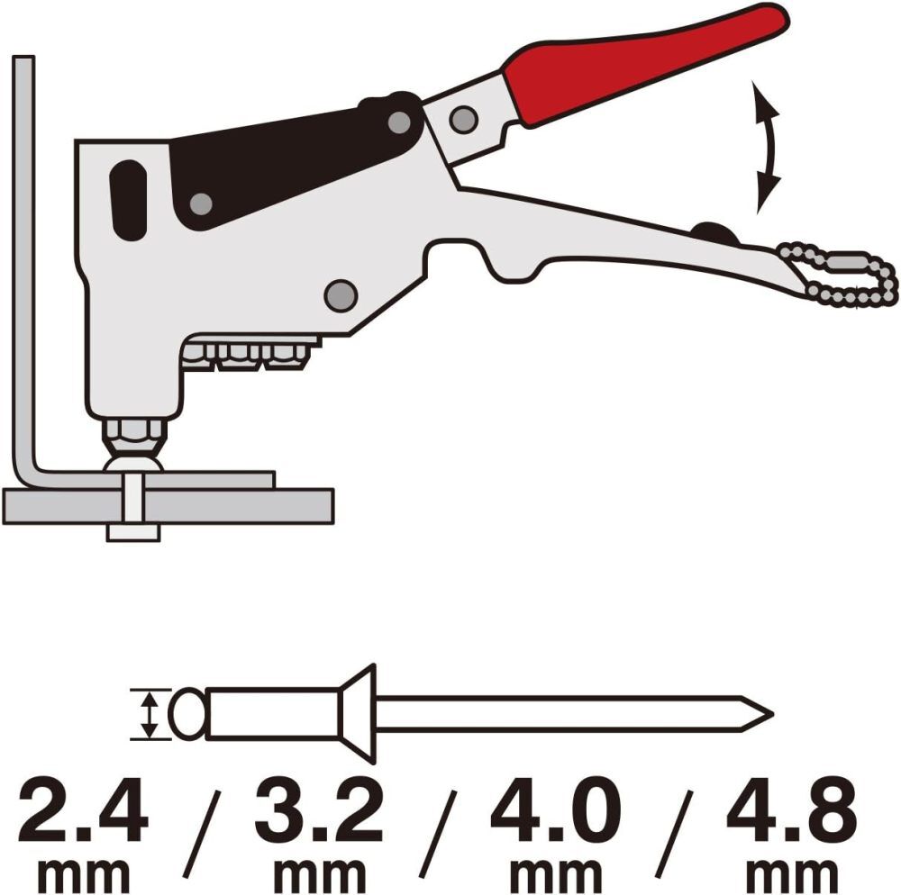 VESSEL Heavy-Duty Professional Hand Ratchet Rivet Gun, large image number 2