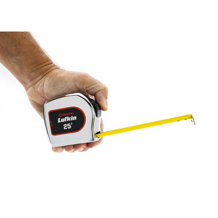 Crescent Lufkin Chrome Case Yellow Clad Tape Measure 1 1/8in x 25', large image number 8