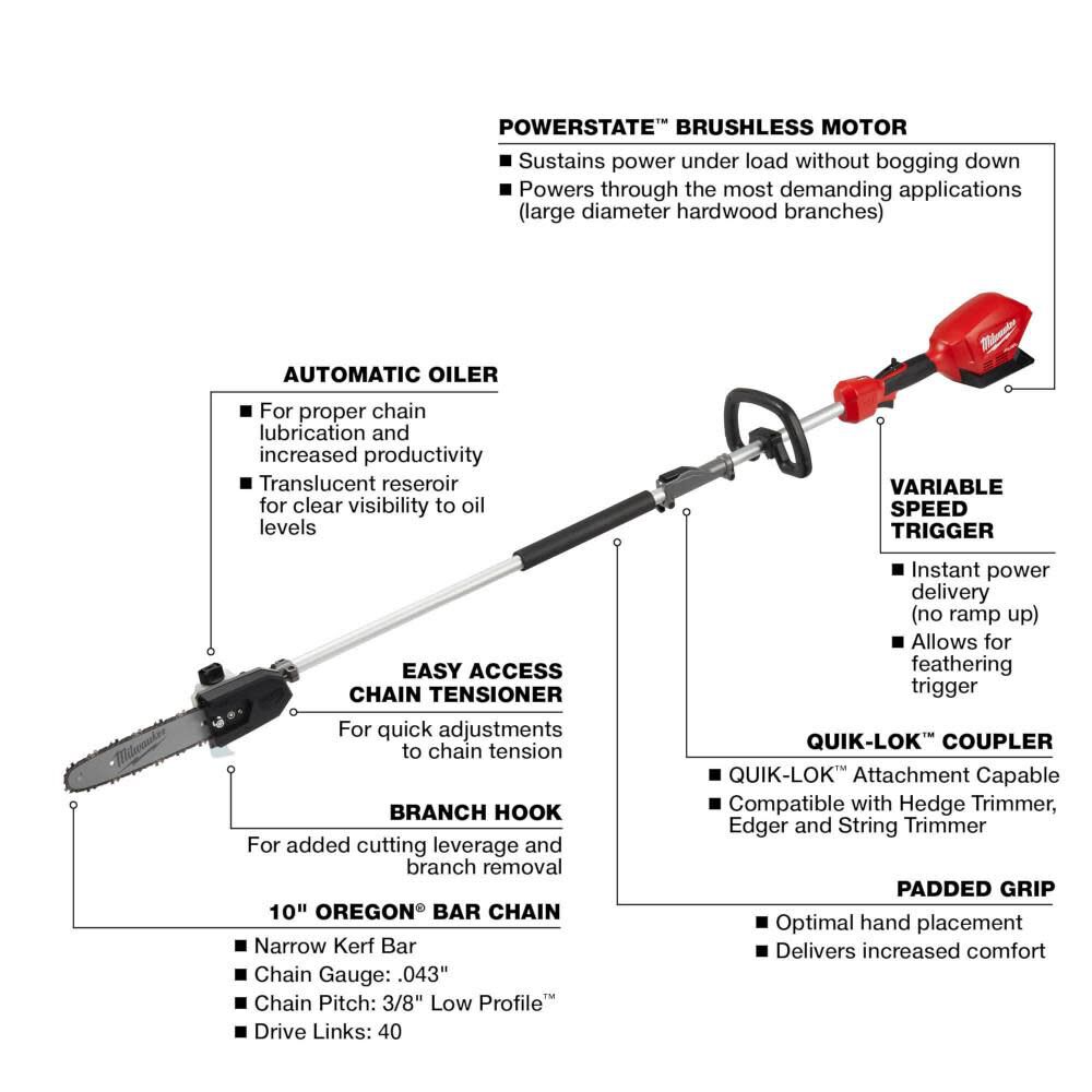 Milwaukee m18 pole best sale saw tool only