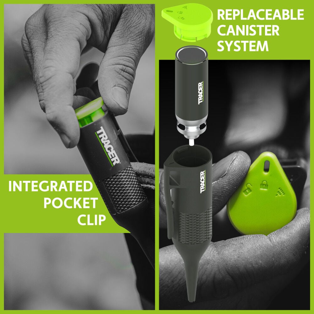 Tracer Trueshot One-Handed Spray Action Chalk Marker High-Visibility Non Permanent Green Chalk, large image number 3