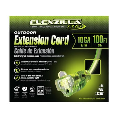 Flexzilla 100 ft. Pro Extension Cord 10/3 AWG, large image number 1