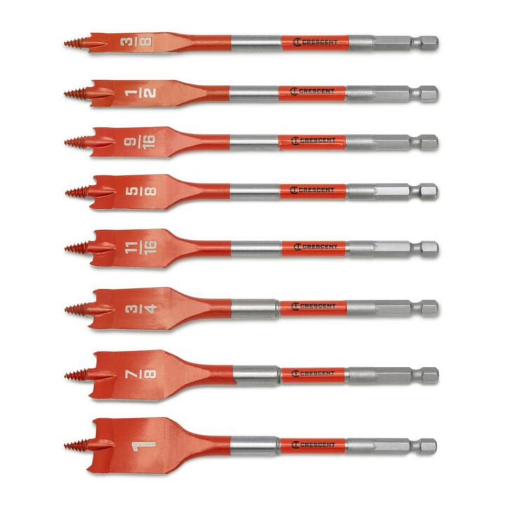 Crescent Screw Point Paddle Drill Bit Set 8pc