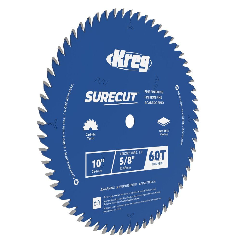 Kreg 10 Inch SureCut Fine Finishing 60-Tooth Saw Blade, large image number 1
