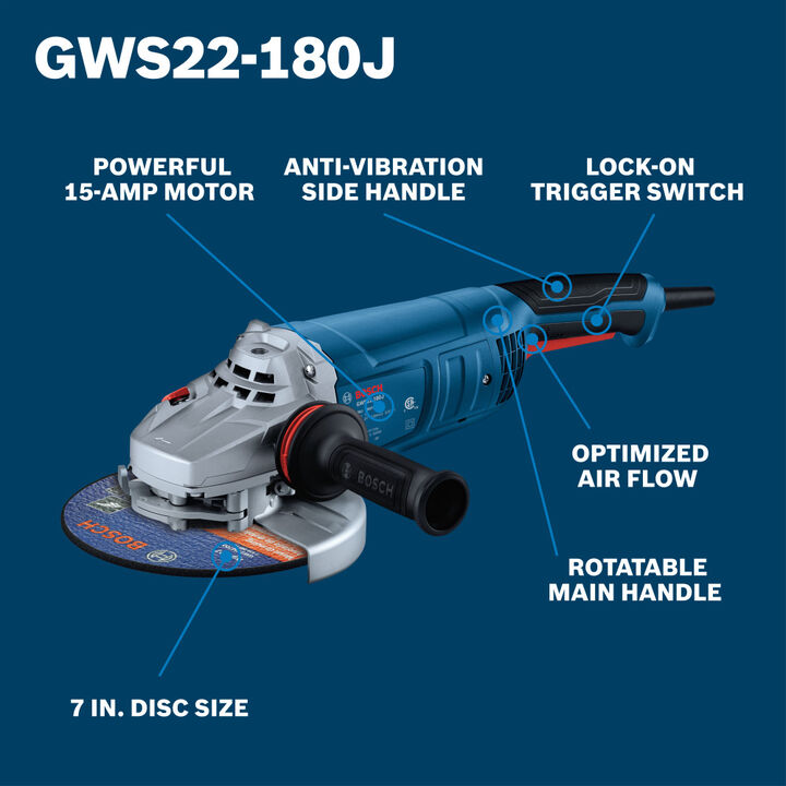 Bosch 7 In. Large Angle Grinder  15 Amp, large image number 1
