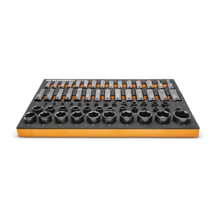 GEARWRENCH 1/4, 3/8, 1/2 Drive 6 Point Metric Impact Socket Set in Foam Storage Tray 66pc, large image number 3