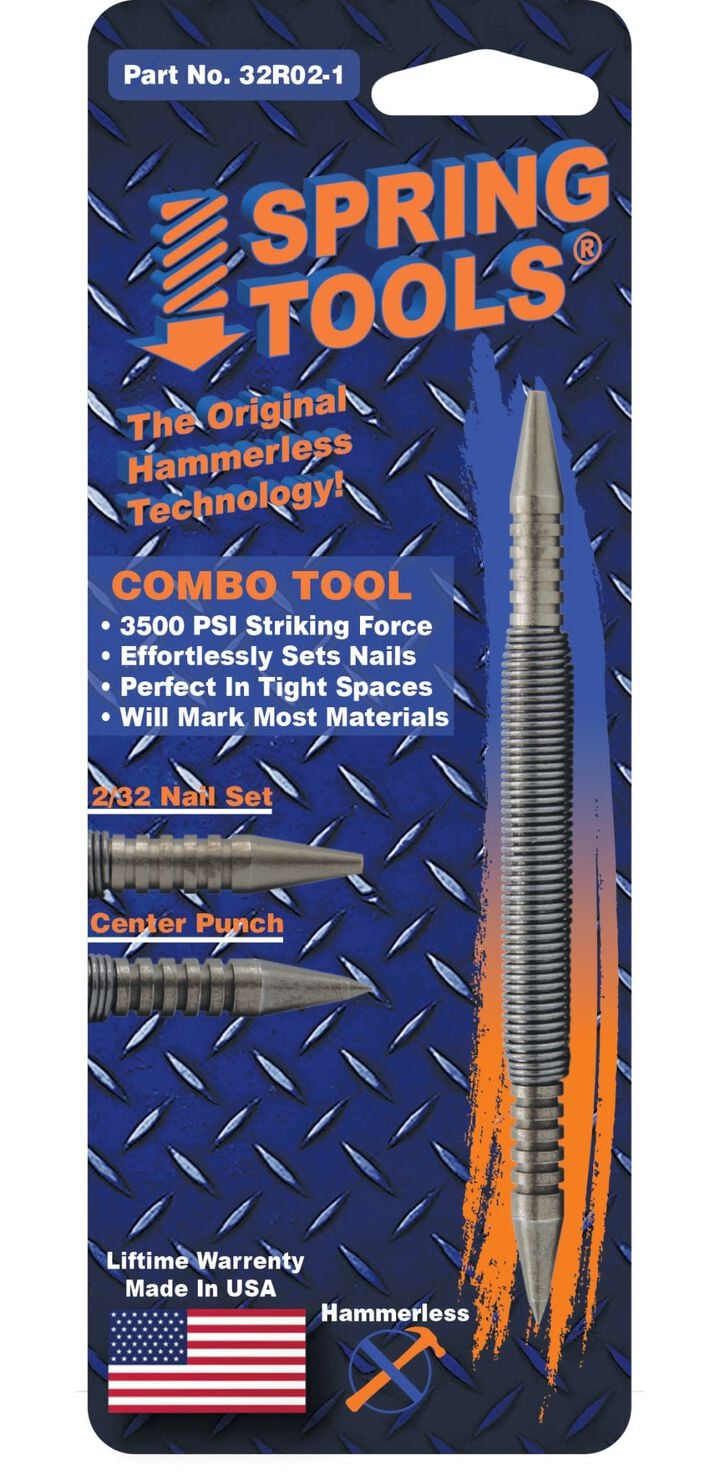 Spring Tools 2/32 Inch Nail Set and Center Punch Combo Tool