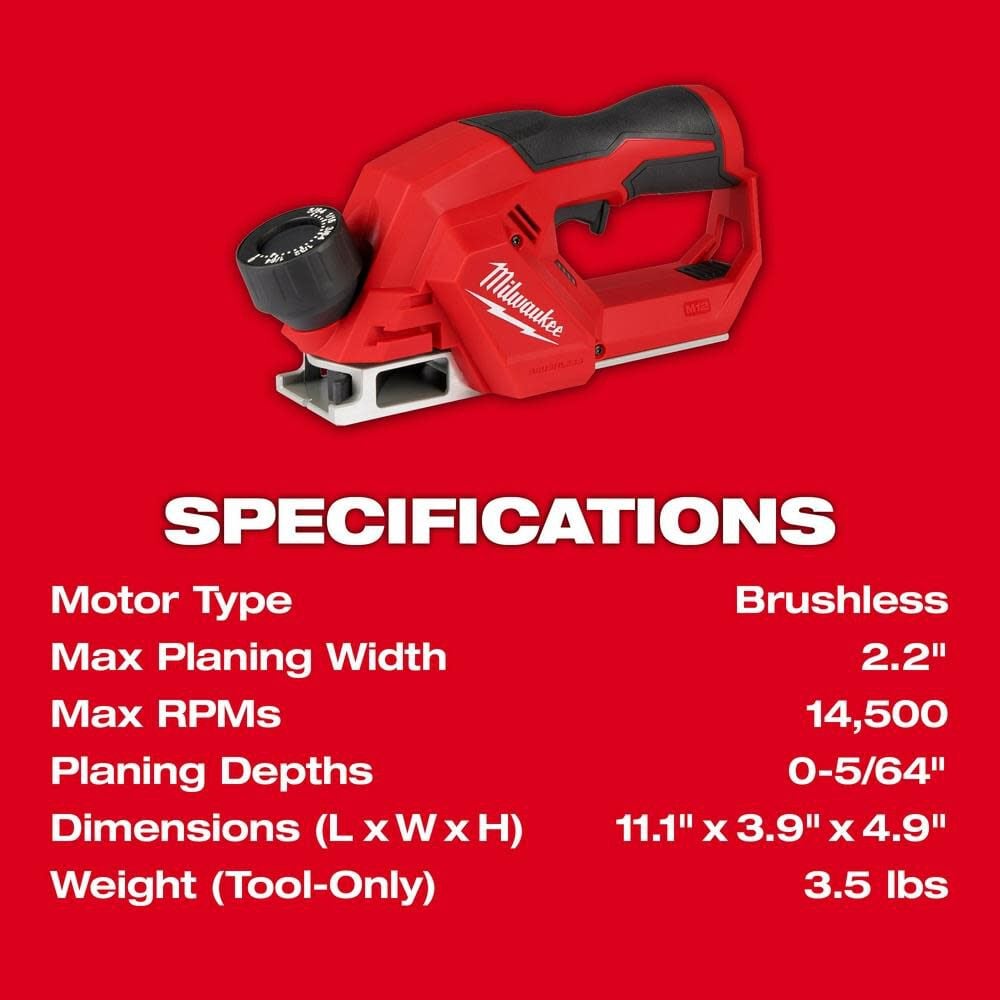 Milwaukee M12 2inch Planer Brushless (Bare Tool), large image number 4