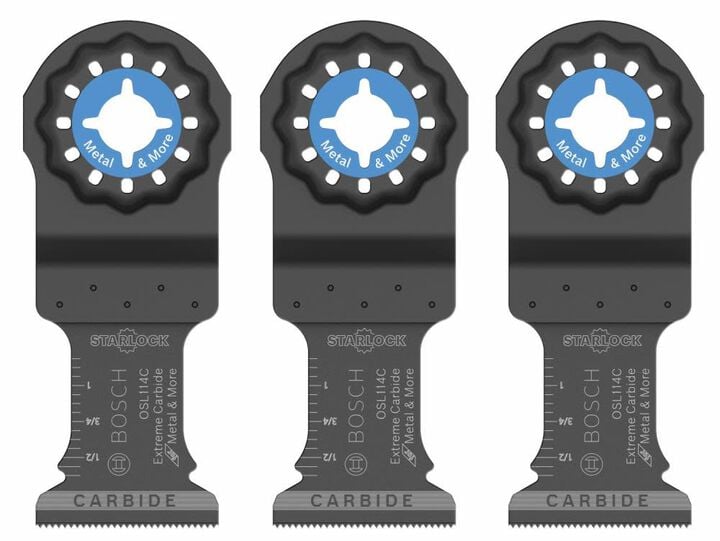 Bosch 1-1/4 Inch Starlock Oscillating Multi Tool Carbide Plunge Cut Blade 3 Pk.