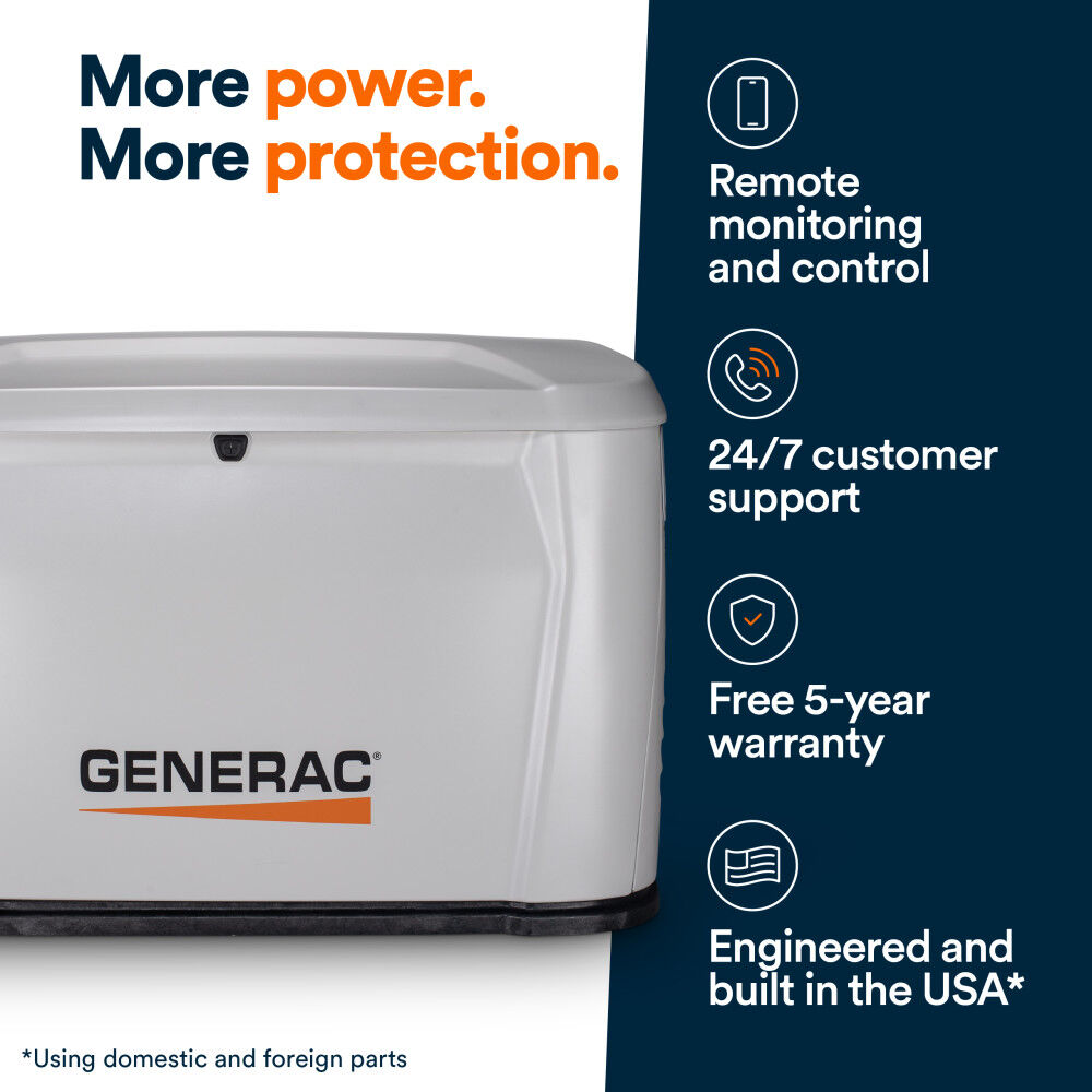 Generac Next Generation 18000 Watt 18kW Dual Fuel 50 State Air Cooled Home Standby Generator, large image number 3