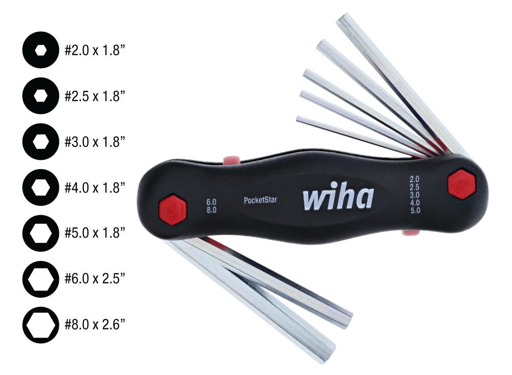 Wiha PocketStar Hex Key Fold Out 7pc Set Metric, large image number 2
