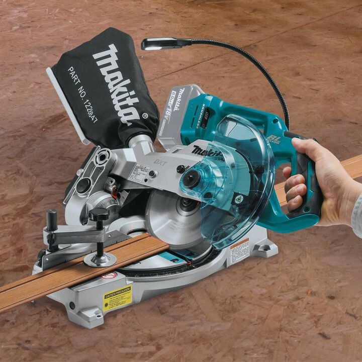 Makita 18V LXT 6 1/2in Compact Dual-Bevel Compound Miter Saw with Laser (Bare Tool), large image number 6