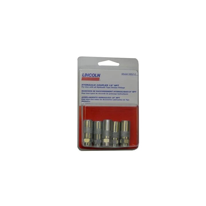 Lincoln Industrial 1/8 Inch NPTF 6000 Psi Hydraulic Coupler 5pk, large image number 1