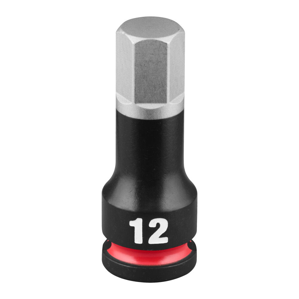 Milwaukee SHOCKWAVE Impact Duty 3/8 Inch Drive 2 Inch Hex 12mm Bit Socket - 49-66-7274