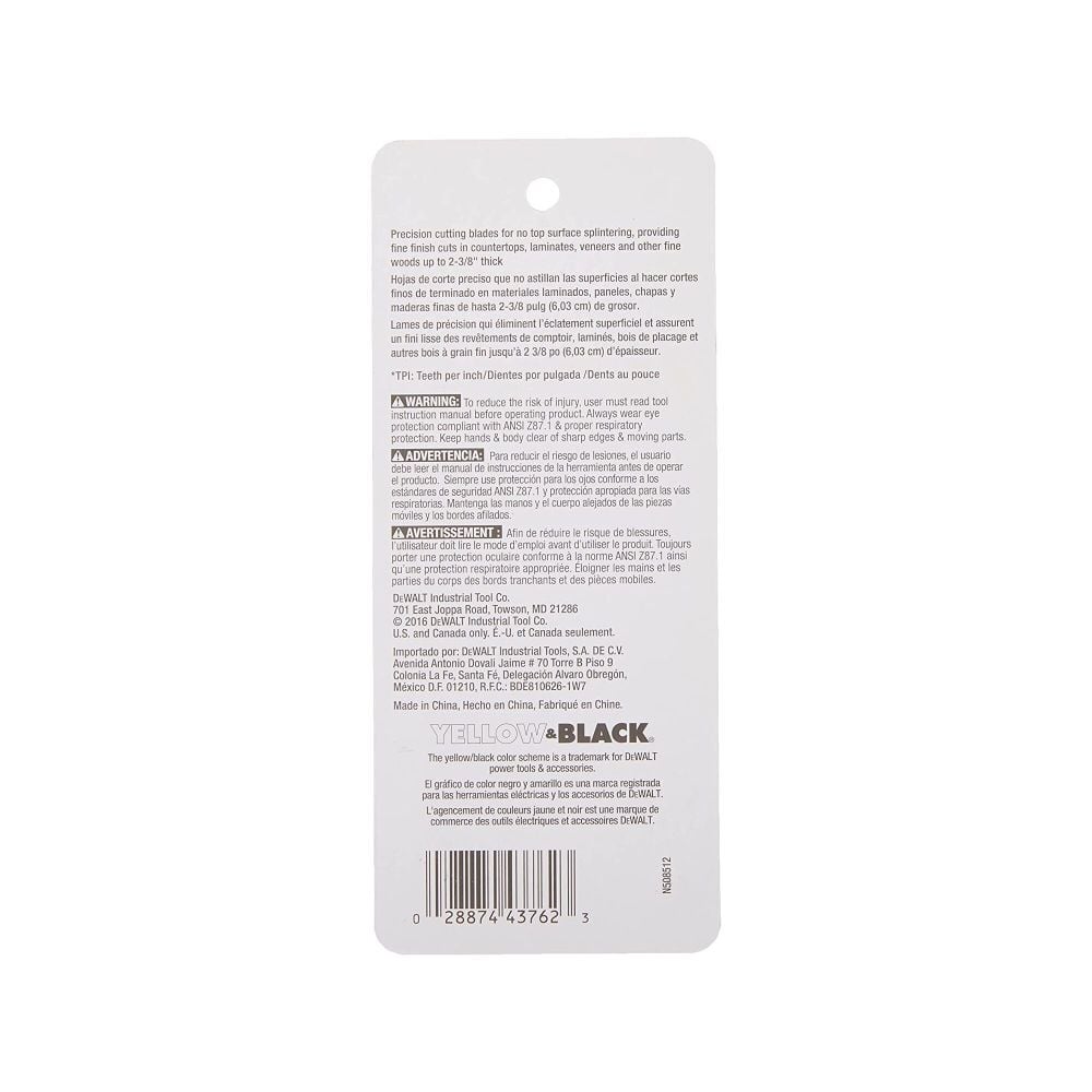 DEWALT 4 In. 10 TPI T-shank Laminate Down Cutting Jig Saw Blade (5 pk.), large image number 3
