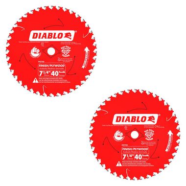 Diablo Tools 71/4inx 40-Tooth Finish Saw Blade Value Pack 2 Pack, large image number 1