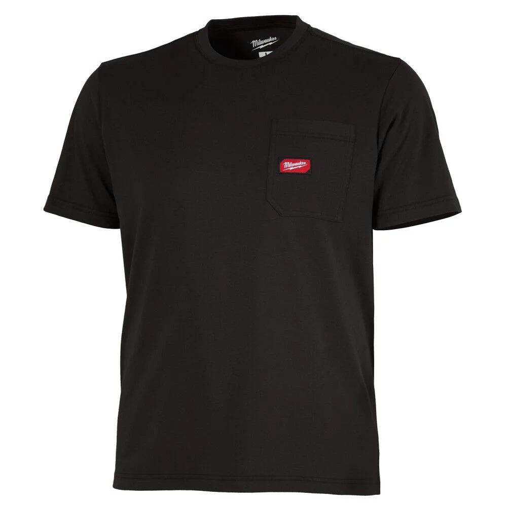 Milwaukee GRIDIRON Pocket T-Shirt Short Sleeve Black Size Large - 605B-L