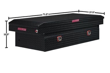 Weather Guard Saddle Truck Tool Box Aluminum Full Extra Wide Gloss Black, large image number 4