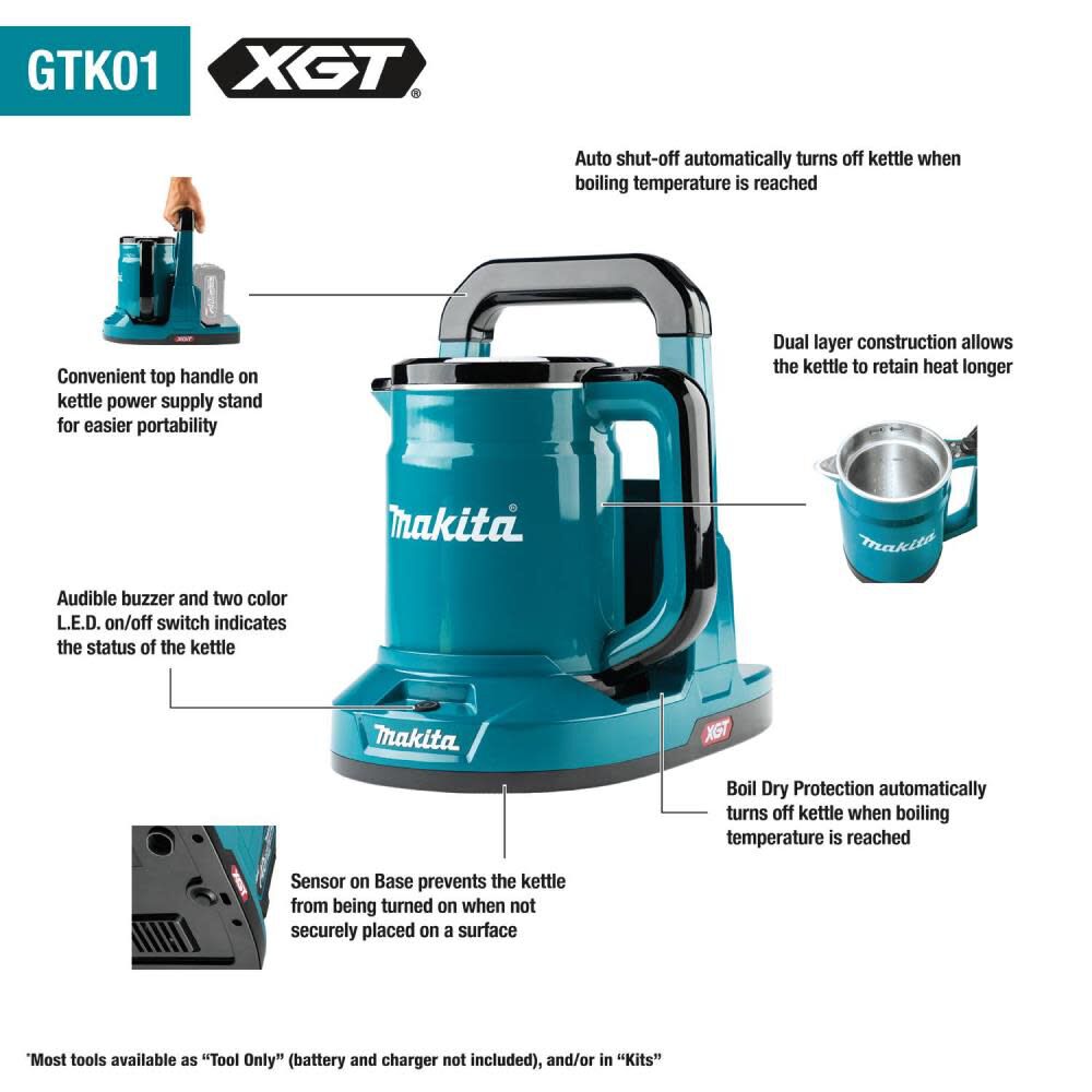 Makita Promotional 40V Max XGT Hot Water Kettle (Bare Tool), large image number 17