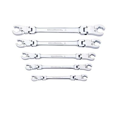 GEARWRENCH Ratcheting Flex Flare Nut Wrench Set 5 Pc. SAE