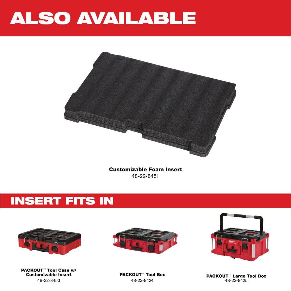 Milwaukee PACKOUT Large Tool Box & 100PC Shockwave Packout Kit Bundle, large image number 9