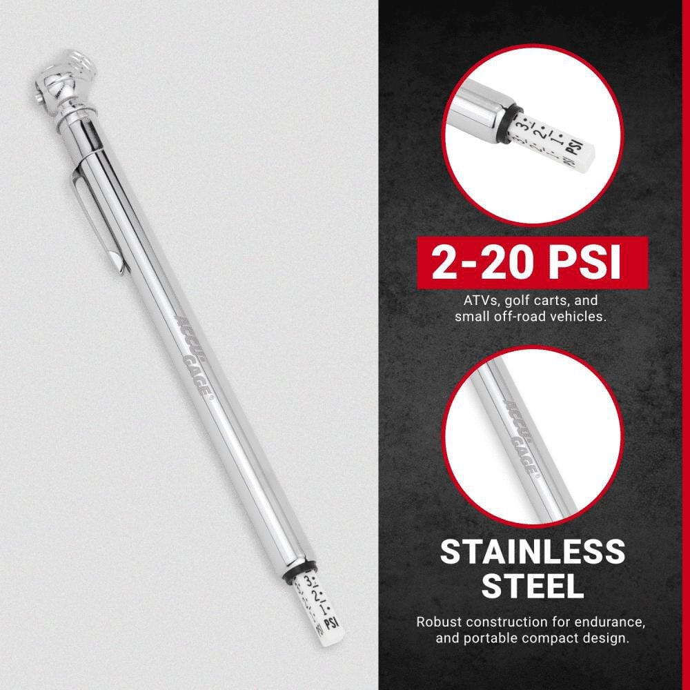 Milton Low Pressure 2-20 PSI Tire Pencil Gauge, large image number 2