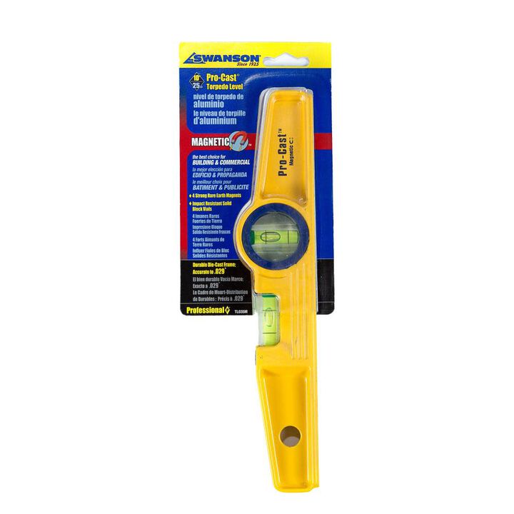 Swanson Tool 10 Inch Magnetic Pro-Cast Aluminum Torpedo Level, large image number 3