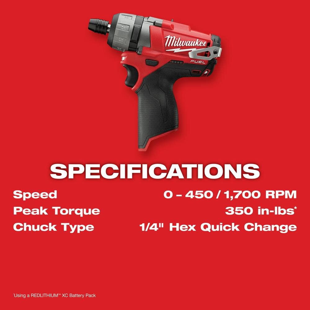 Milwaukee M12 FUEL 2SPD Screwdriver Kit 240222 Acme Tools