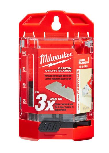 Milwaukee 50-Piece Carton Utility Knife Blades with Dispenser, large image number 4