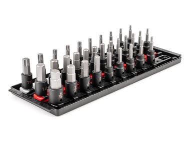 Tekton 3/8 Inch Hex and Torx Impact Bit Socket Set, 32-Piece