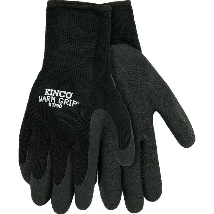 Kinco Black Acrylic Thermal Knit & Latex Palm Glove Medium