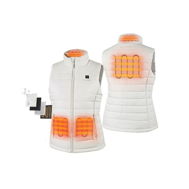 ORORO Womens Off-White Classic Heated Vest Kit Small