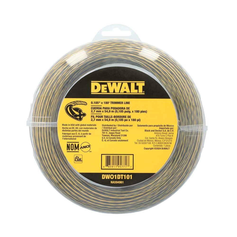 DEWALT 0.105 Inch x 180 Ft. Trimmer Line – DWO1DT101