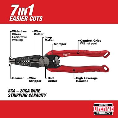 Milwaukee 7IN1 High-Leverage Combination Pliers, large image number 1