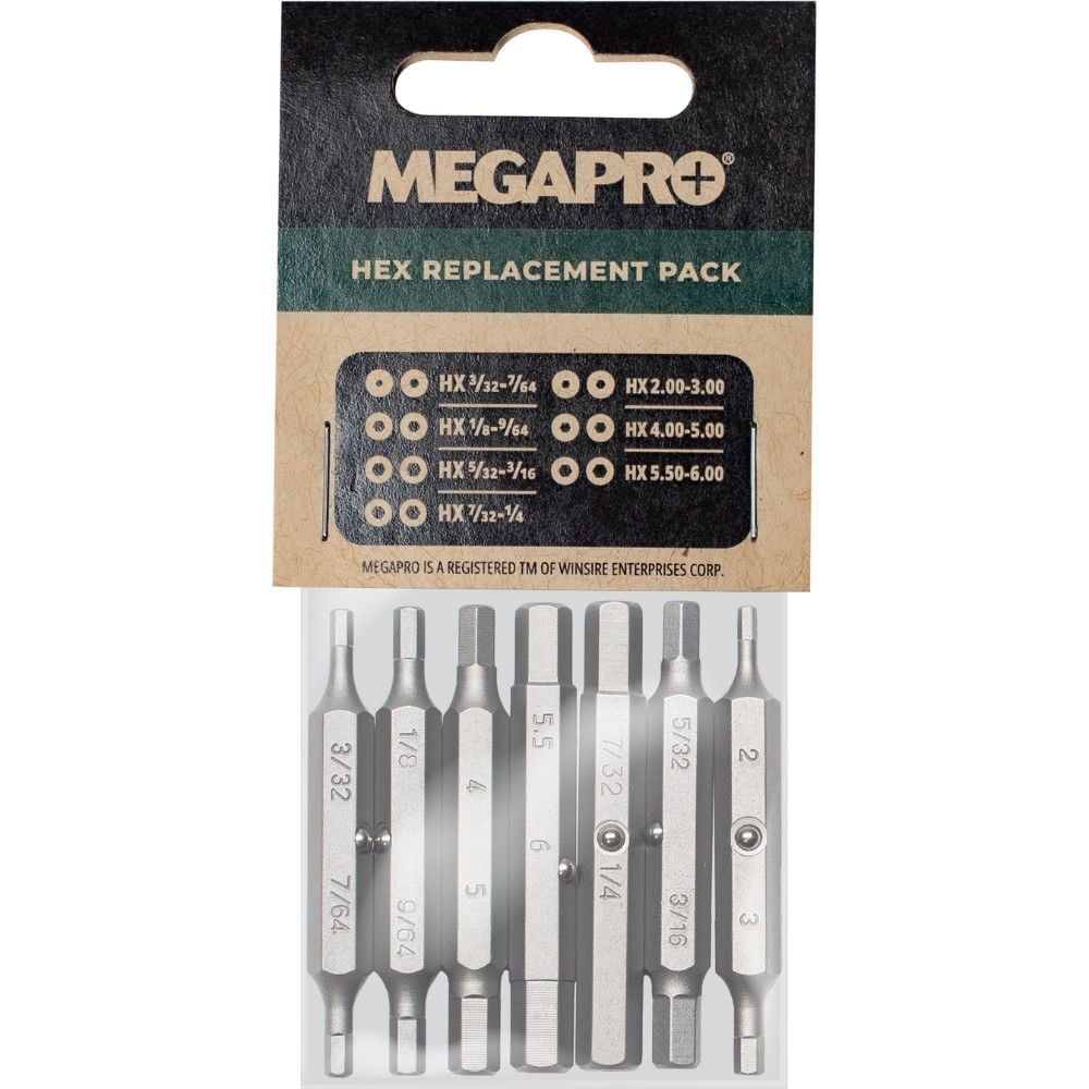 Megapro Replacement Bit Set for Hex 15-in-1 Multi-Bit Screwdriver -7/Pack, large image number 1