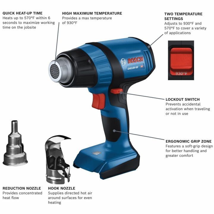 Bosch 18V Heat Gun (Bare Tool), large image number 1